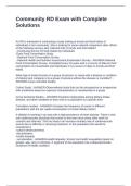 Community RD Exam with Complete Solutions