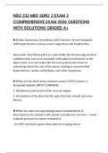 NSG 233 MED SURG 3 EXAM 3 COMPREHENSIVE EXAM 2026 QUESTIONS WITH SOLUTIONS GRADED A&plus;