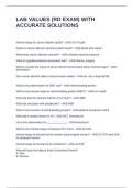 LAB VALUES &lpar;RD EXAM&rpar; WITH ACCURATE SOLUTIONS