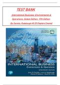 Full TEST BANK &vert; International Business&colon; Environments & Operations 17th Global Edition by Daniels&comma; Radebaugh&comma; Sullivan & Click &vert; Complete MCQs&comma; True&sol;False&comma; Application Questions & Answers for All 20 Chapters &vert; Updated 2026 Version