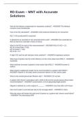 RD Exam &ndash; MNT with Accurate Solutions