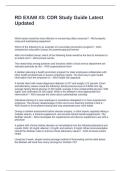 RD EXAM -3 CDR Study Guide Latest Updated