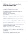 RD Exam 2025 Jean Inman Study Guide Domain 4-Graded A