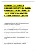 FLORIDA 2-20 AGENTS  LICENSE EXAM STUDY GUIDE&period;  GRADED A&plus;&period; QUESTIONS AND  100&percnt; VERIFIED ANSWERS&period;  LATEST 2025&sol;2026 UPDATE 