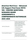 American Red Cross - Advanced Life Support Final Exam WITH 100&plus; VERIFIED QUESTIONS &ANSWERS