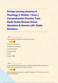 Portage Learning Anatomy & Physiology 2&colon; Module 1 Exam &vert; Comprehensive Practice Test&vert; Study Guide Newest Actual Questions & Answers &lpar;A&plus; Guide Solutions&period;     
