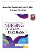 Full TEST BANK &vert; Nursing Today&colon; Transition and Trends 11th Edition by Zerwekh &vert; Complete Chapters 1&ndash;26 Question Bank with NCLEX-Style Items&comma; Professional Issues Scenarios & Verified Answers &vert; Updated 2026 Version