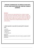 PORTAGE LEARNING BIO 102 MODULE EXAM WITH ACTUAL EXAM