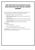 NAB CORE PRACTICE EXAM WITH ACTUAL EXAM QUESTIONS AND VERIFIED CORRECT ANSWERS