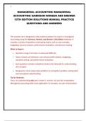 MANAGERIAL ACCOUNTING MANAGERIAL  ACCOUNTING GARRISON NOREEN AND BREWER  12TH EDITION SOLUTIONS MANUAL PRACTICE  QUESTIONS AND ANSWERS 