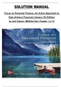 Solution Manual &ndash; Focus on Personal Finance&colon; An Active Approach to Help Achieve Financial Literacy &lpar;7th Edition&comma; Jack Kapoor & Melissa Hart&rpar; &ndash; Chapters 1&ndash;14 Complete Solutions