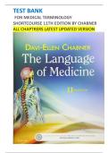 TEST BANK  FOR MEDICAL TERMINOLOGY SHORTCOURSE 11TH EDITION BY CHABNER &vert; ALL CHAPTRERS &vert; LATEST UPDATED VERSION &vert; A&plus; GUIDE