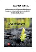 Solution Manual &ndash; Fundamentals of Investments&colon; Valuation and Management &lpar;10th Edition&comma; Bradford Jordan & Miller&rpar; &vert; Chapters 1&ndash;21 Complete Solutions