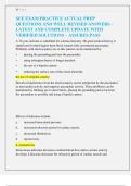 SEE EXAM PRACTICE ACTUAL PREP  QUESTIONS AND WELL REVISED ANSWERS -  LATEST AND COMPLETE UPDATE WITH  VERIFIED SOLUTIONS &ndash; ASSURES PASS 