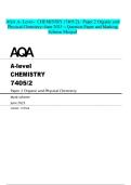 AQA A- Level- CHEMISTRY &lpar;7405&sol;2&rpar;- &Rcy;Paper 2 Organic and Physical Chemistry-June 2025 - Question Paper and Marking Scheme Merged