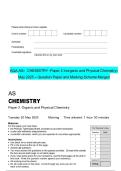 AQA AS- CHEMISTRY -Paper 2 Inorganic and Physical ChemistryMay 2025 - Question Paper and Marking Scheme Merged