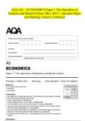 AQA AS- ECONOMICS-Paper 1 The Operation of Markets and Market Failure-May 2025 - Question Paper and Marking Scheme Combined