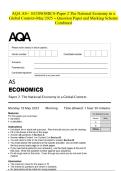 AQA AS- ECONOMICS-Paper 2 The National Economy in a Global Context-May 2025 - Question Paper and Marking Scheme Combined