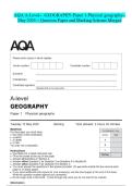 AQA A-Level- GEOGRAPHY-Paper 1-Physical geographyMay 2025 - Question Paper and Marking Scheme Merged