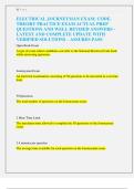 ELECTRICAL JOURNEYMAN EXAM&colon; CODE&comma;  THEORY PRACTICE EXAM ACTUAL PREP  QUESTIONS AND WELL REVISED ANSWERS -  LATEST AND COMPLETE UPDATE WITH  VERIFIED SOLUTIONS &ndash; ASSURES PASS