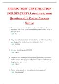 PHLEBOTOMY CERTIFICATION  FOR NPS CERTS Latest 2025/2026  Questions with Correct Answers  Solved
