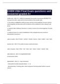  CHEM 2364 Final Exam questions well answered graded A&plus; 