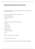 Manufacturing Process Exam Questions and Answers- Choices