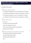 CHEM 2364&comma; Final Exam &lpar;Ngo&rpar; questions well answered graded A&plus;