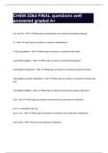 CHEM 2364 FINAL questions well answered graded A&plus;