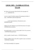 GEOG 2051 - NAMIKAS FINAL EXAM QUESTIONS AND ANSWERS 2026