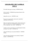 GEOGRAPHY 2051 NAMIKAS TEST 2 QUESTIONS AND ANSWERS 2026