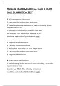 NUR2502 MULTIDIMENSIONAL CARE III EXAM 2026 EXAMINATION TEST