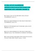 NY REAL ESTATE SALESPERSON CERTIFICATION EVALUATION EXAMS 2026 QUESTIONS WITH ANSWERS GRADED A&plus;