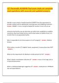 CCT Paramedic ACADIAN final exam study set complete exam questions with accurate and updated answers&period;