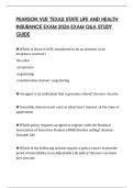 PEARSON VUE TEXAS STATE LIFE AND HEALTH INSURANCE EXAM 2026 EXAM Q&A STUDY GUIDE