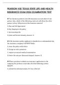 PEARSON VUE TEXAS STATE LIFE AND HEALTH INSURANCE EXAM 2026 EXAMINATION TEST