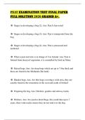 PEAT EXAMINATION TEST FINAL PAPER FULL SOLUTION 2026 GRADED A&plus;&period;