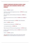 COMEDY DEFENSIVE DRIVING SCHOOL EXAM  QUESTIONS AND ANSWERS VERIFIED 100&percnt;  CORRECT