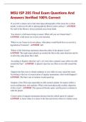 MSU ISP 205 Final Exam Questions And  Answers Verified 100&percnt; Correct
