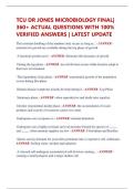 TCU DR JONES MICROBIOLOGY FINAL&vert;  360&plus; ACTUAL QUESTIONS WITH 100&percnt;  VERIFIED ANSWERS &vert; LATEST UPDATE 