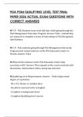 PGA PGM QUALIFYING LEVEL TEST FINAL PAPER 2026 ACTUAL EXAM QUESTIONS WITH CORRECT ANSWERS