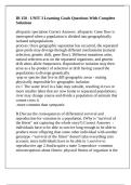 IB 150 - UNIT 3 Learning Goals Questions With Complete Solutions