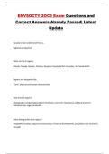 ENVSOCTY 2OC3 Exam Questions and Correct Answers Already Passed&vert; Latest Update