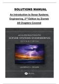 An Introduction to Sonar Systems Engineering&comma; 2nd Edition by Ziomek &ndash; Complete Solutions Manual for All Chapters