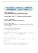 Biology 1108 UGA Exam 1 &ndash; PUCKO Questions with Correct Answers