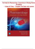 Pharmacology Nursing Practice Test Bank&colon; 4th Edition Adams & Urban Complete Exam Prep with Answers