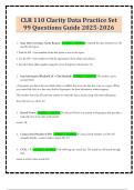 CLR 110 Clarity Data Practice Set 99 Questions Guide 2025-2026