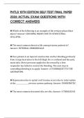 PHTLS 10TH EDITION SELF-TEST FINAL PAPER 2026 ACTUAL EXAM QUESTIONS WITH CORRECT ANSWERS