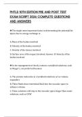 PHTLS 10TH EDITION PRE AND POST TEST EXAM SCRIPT 2026 COMPLETE QUESTIONS AND ANSWERS