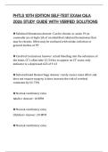 PHTLS 10TH EDITION SELF-TEST EXAM Q&A 2026 STUDY GUIDE WITH VERIFIED SOLUTIONS